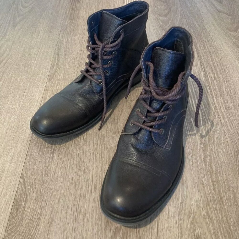 NEW Joe's Jeans Dark Brown Leather Oxford Ankle Boots Men's Size 9.5 Brown Lace